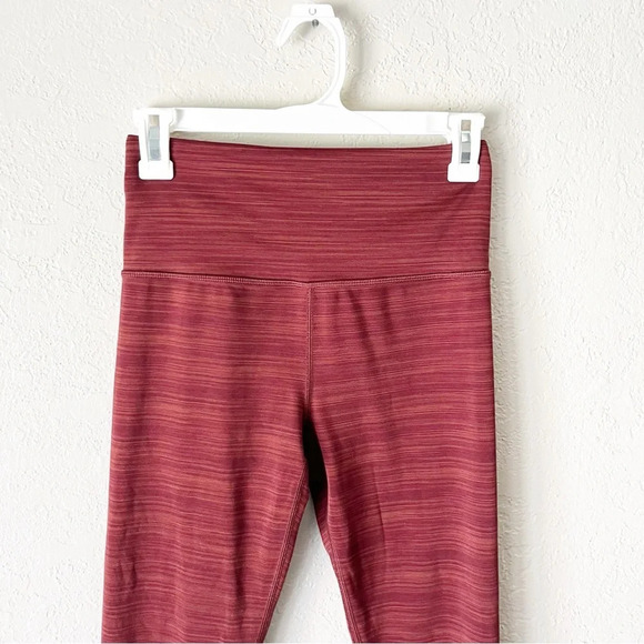 Athleta Leggings Women's Small Elation Textured 7/8 Tights Rust Orange Sporty - Picture 4 of 10